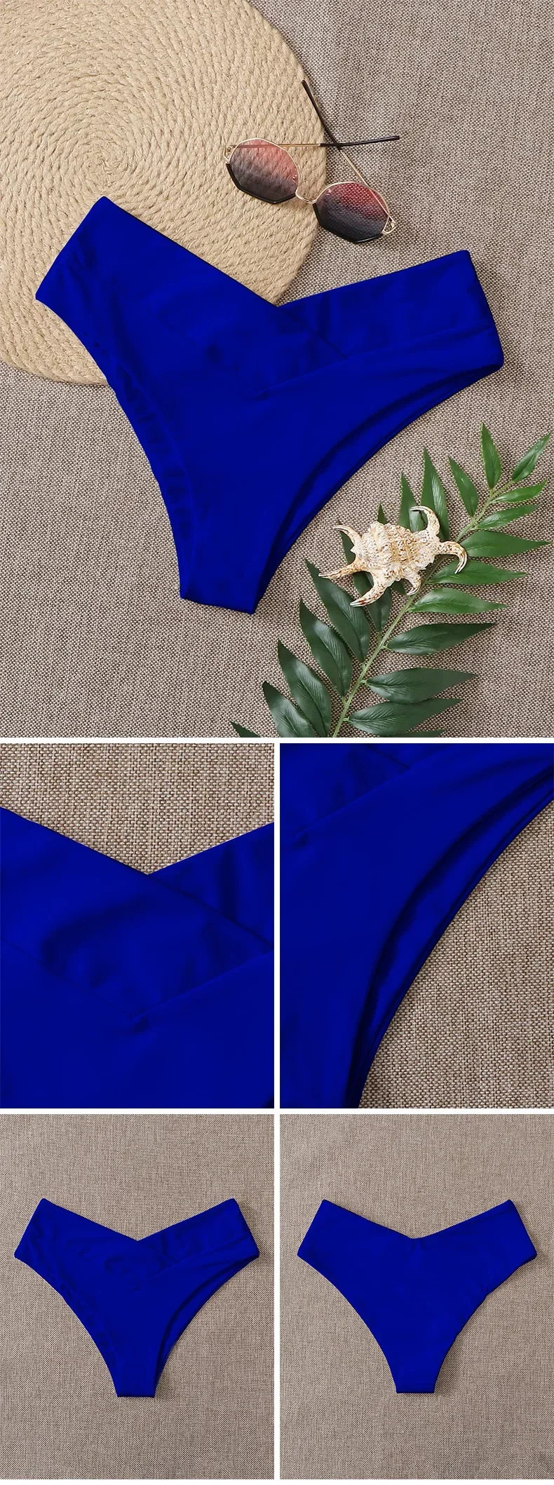 Fashion Sexy Thong Bikini Bottoms Women High Waist Brazilian Thongs Swimwear Swimsuit Solid Bottom Swimming Suit