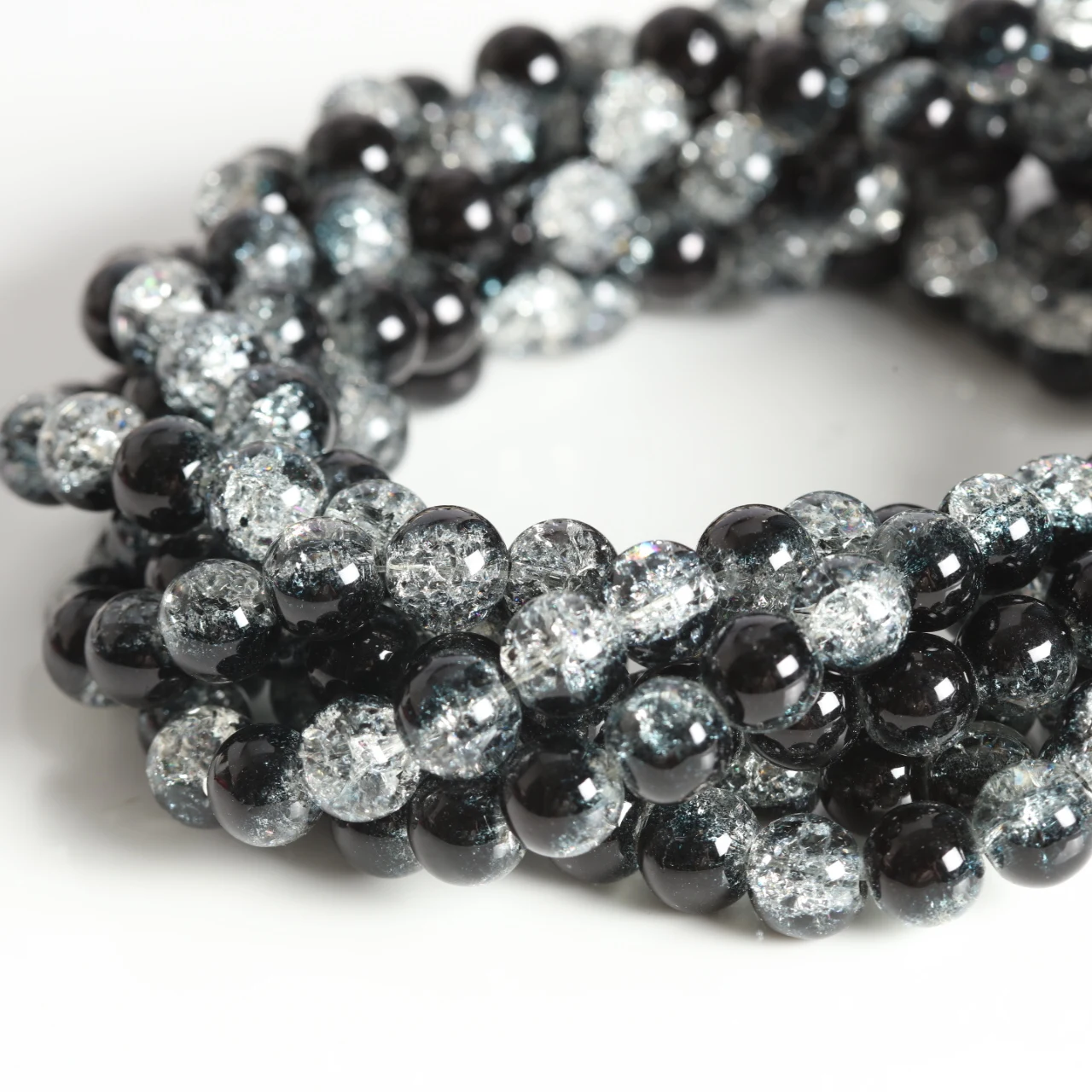 Elegant Pink Crackled Glass Beads for Handmade Jewelry Crafts