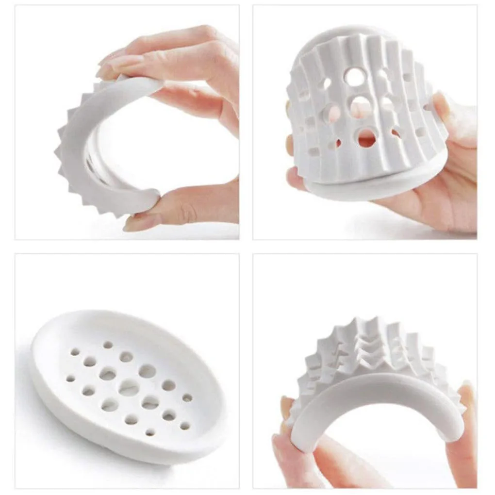 

Soap Holder Tray with Drain Holes Bathroom Kitchen Soap Clean Sponge Silicone Drainer Dish