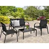 4 PCS Patio Furniture Set Sofa Coffee Table Patio Seating Set Garden Deck  furniture  cafe table 5
