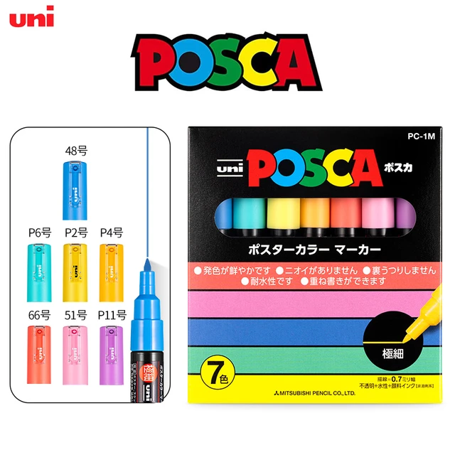 7 Pastel Posca Paint Markers Set, PC-1M 0.7mm Posca Markers with Reversible  Tips, Posca Marker Set of Acrylic Paint Pens - AliExpress
