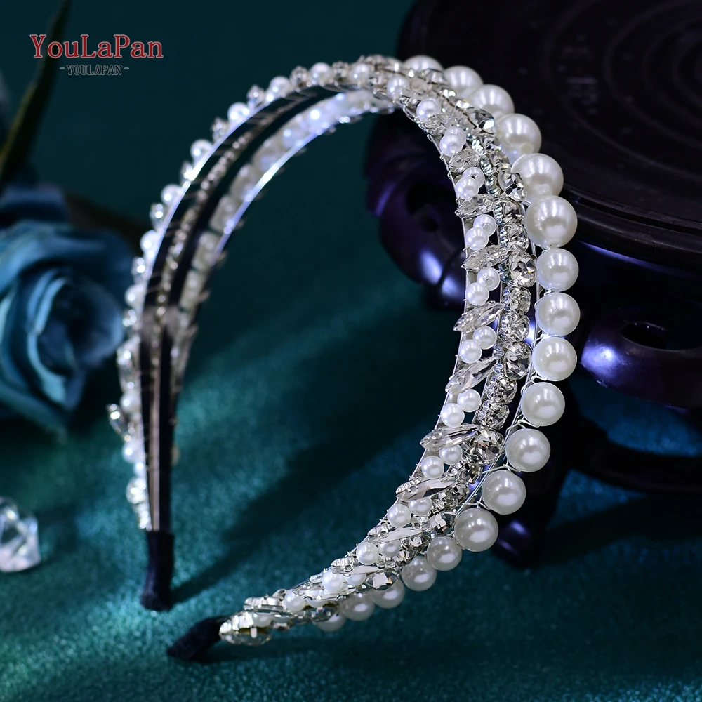 Handmade Pearls Hair Hoop Bridal Hair Accessories Rhinestone Bride Headdresses Tiara For Wedding Events HP660 bridal hair accessories hair accessories