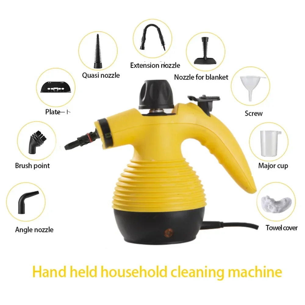 Handheld Steam Cleaner Washing Machine 1000W High Temperature High Pressure Car Steam Cleaner for Kitchen Car Grime Window Clean 4