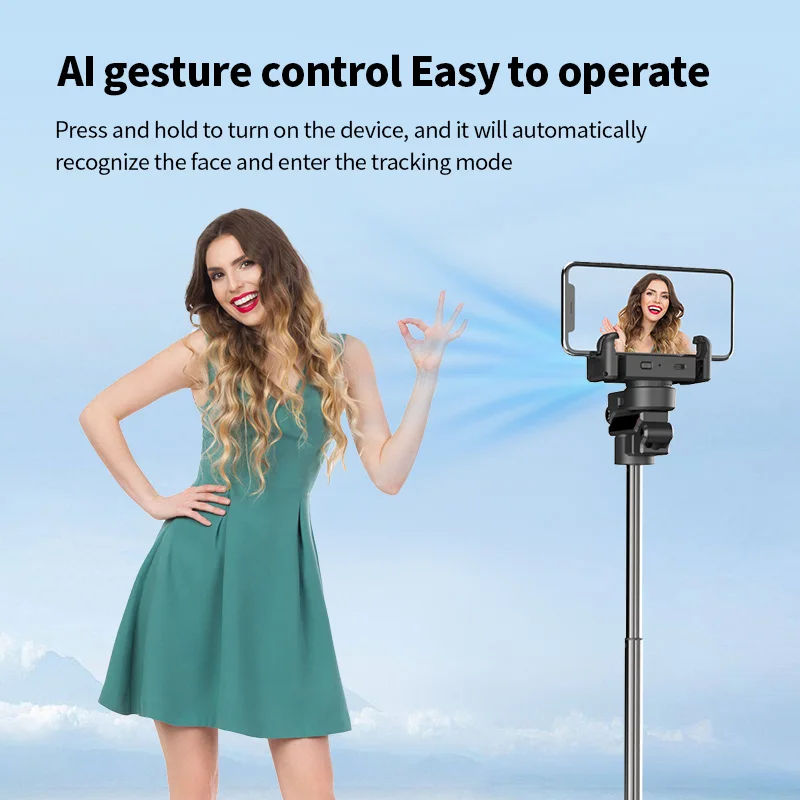 phone tripod flexible phone tripod phone tripod mount FANGTUOSI AI face tracking Tripod for Smartphone Stabilizer 360 Auto Rotation Follow Gimbal with Remote Selfie tripod for Vlog