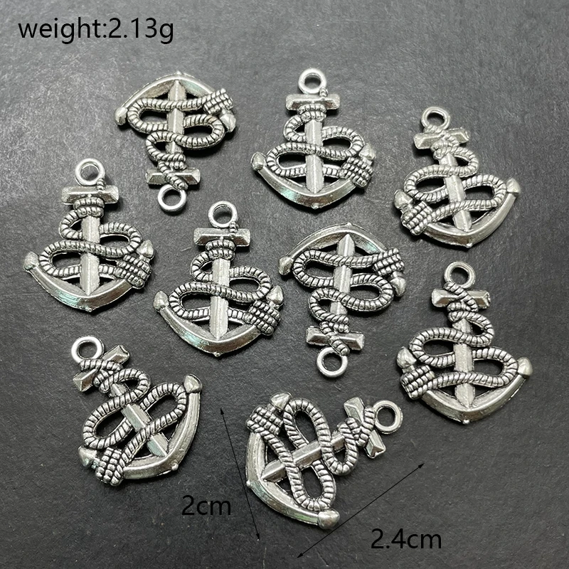 LOT 10 CHARMS/BRELOQUES plaqué argent : hippocampe 13*5mm (01