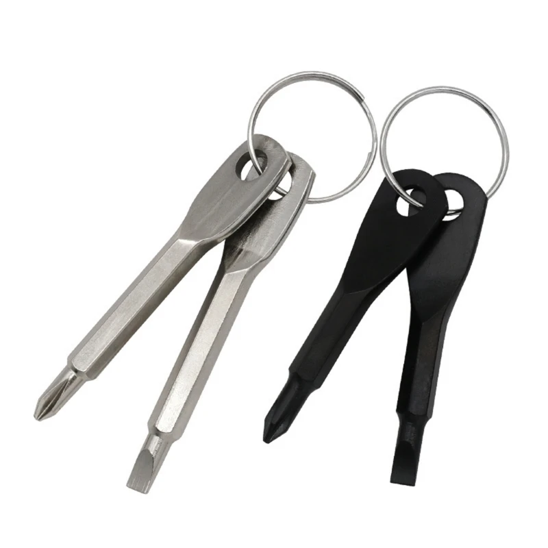 

Mini and Flat Slotted Screwdriver wtih Keychain Mini Pocket Tool Keyrings