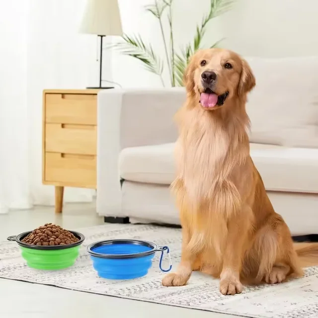 TPE dog bowl cat bowl wear-resistant and durable pet folding bowl travel outdoor drinking water feeding portable pet bowl 4