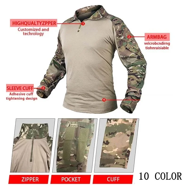 Men's Outdoor Combat Long Sleeve Tactical Shirt - Durable and Wear-Resistant