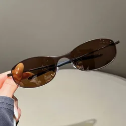 Trendy Metal Frame UV400 Sunglasses (Brown Light Brown)