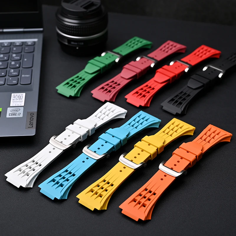애플 워치 밴드용 투명 케이스 개조 키트, 고무 팔찌 스트랩, iWatch 8, 7, 6, 5, 4 SE 키트 벨트, 45mm, 44mm