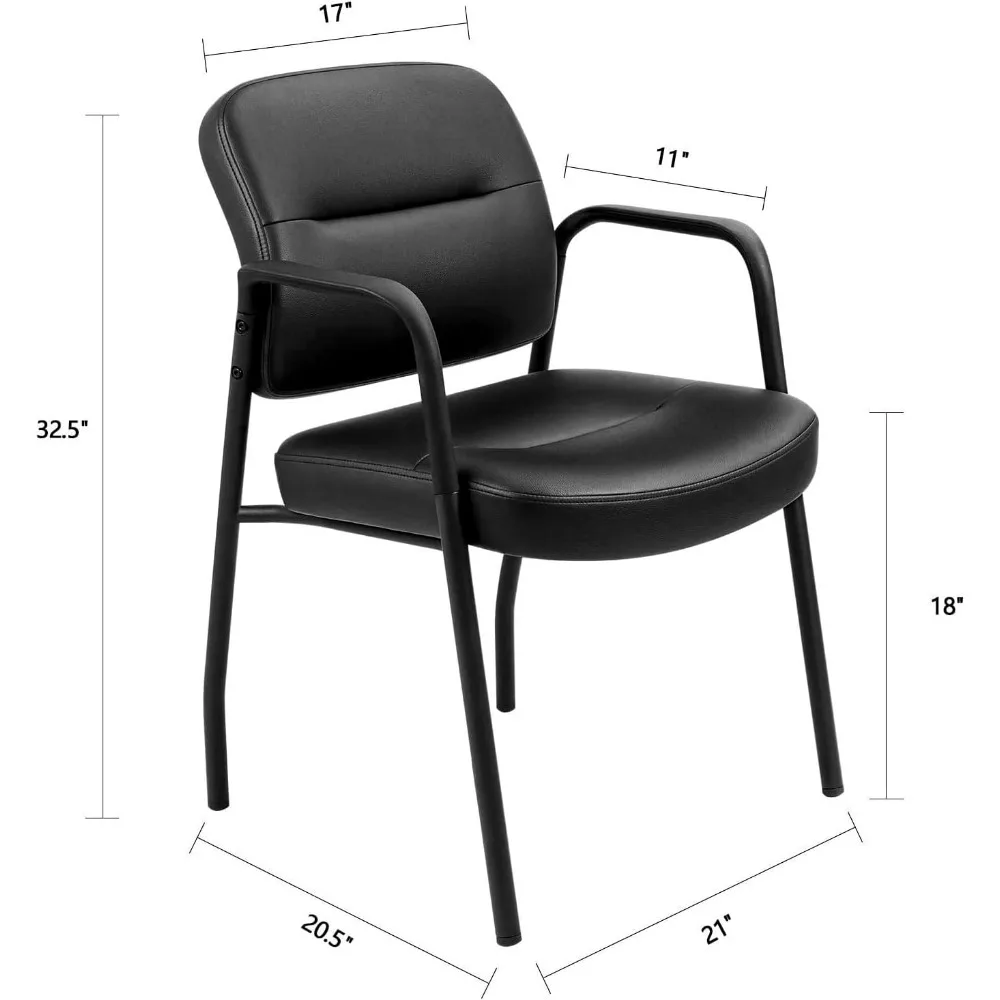 Waiting Room Office Reception Chairs Executive Leather Guest Chairs with Armrest Ergonomic Upholstered Lumbar Support Sid Chairs 3