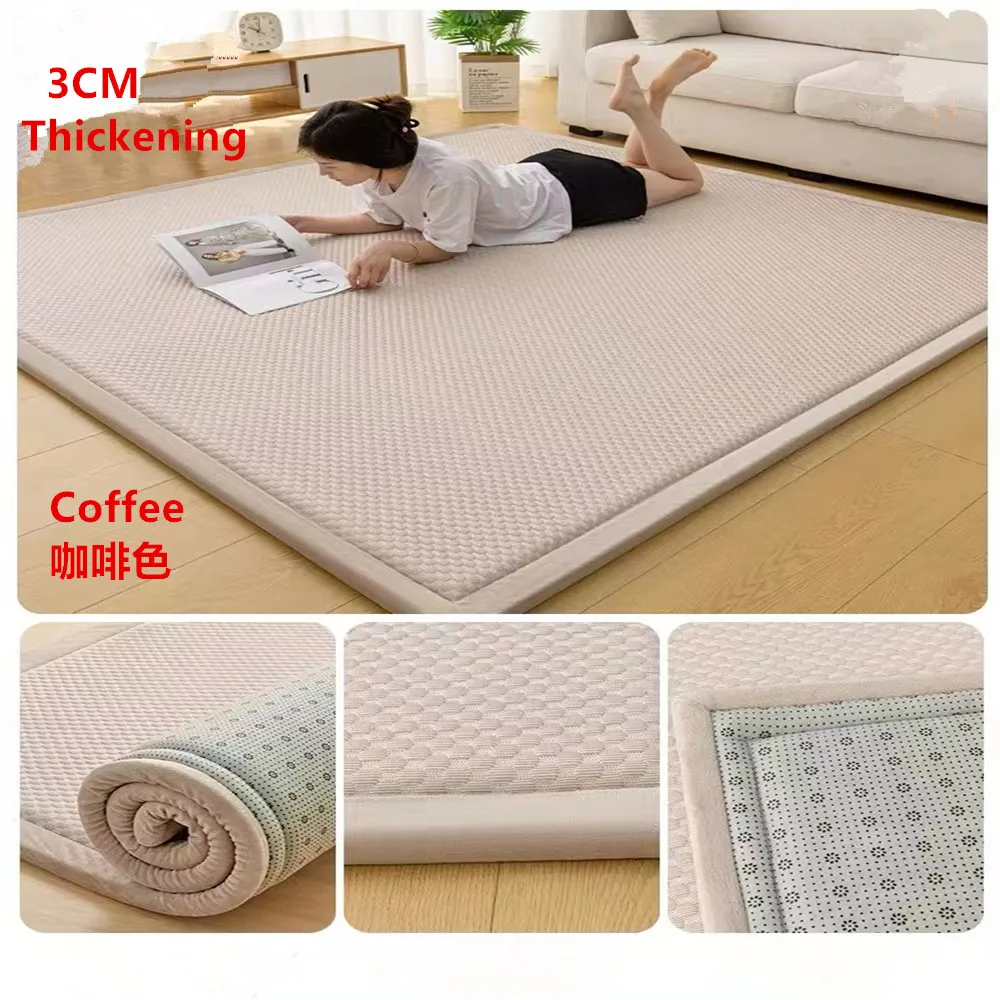 thumbnail image 1 of Alfombras de ratán dobladas de verano para sala de estar, dormitorio, alfombras de esponja suave y fresca, decoración moderna para el hogar, tapete tatami japonés, 1 of 5