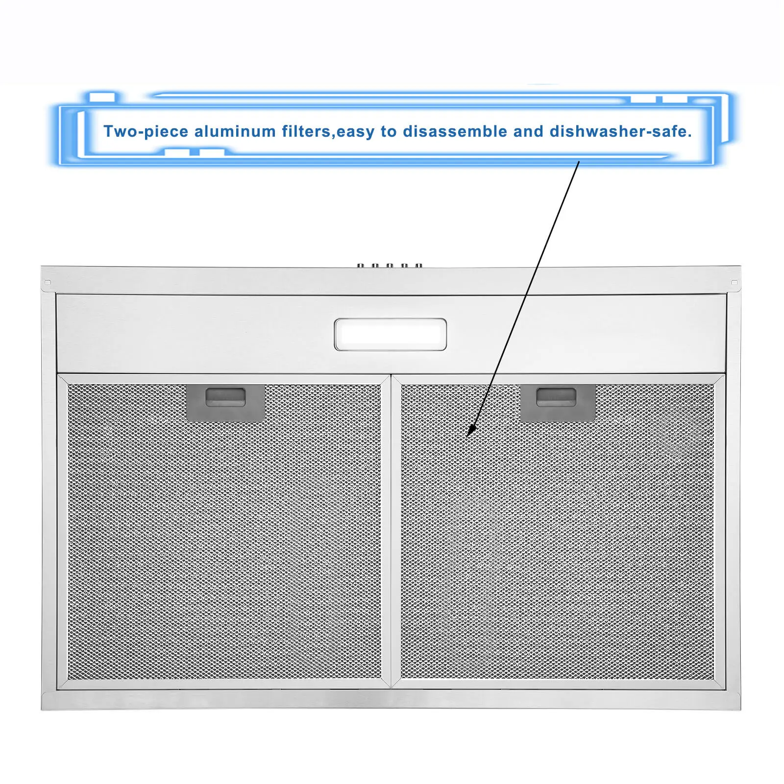 Tieasy 30 inch 230 CFM Under Cabinet Mount Stainless Steel with Carbon Filter LED Lights Kitchen Range Hood USGF2375CF 4
