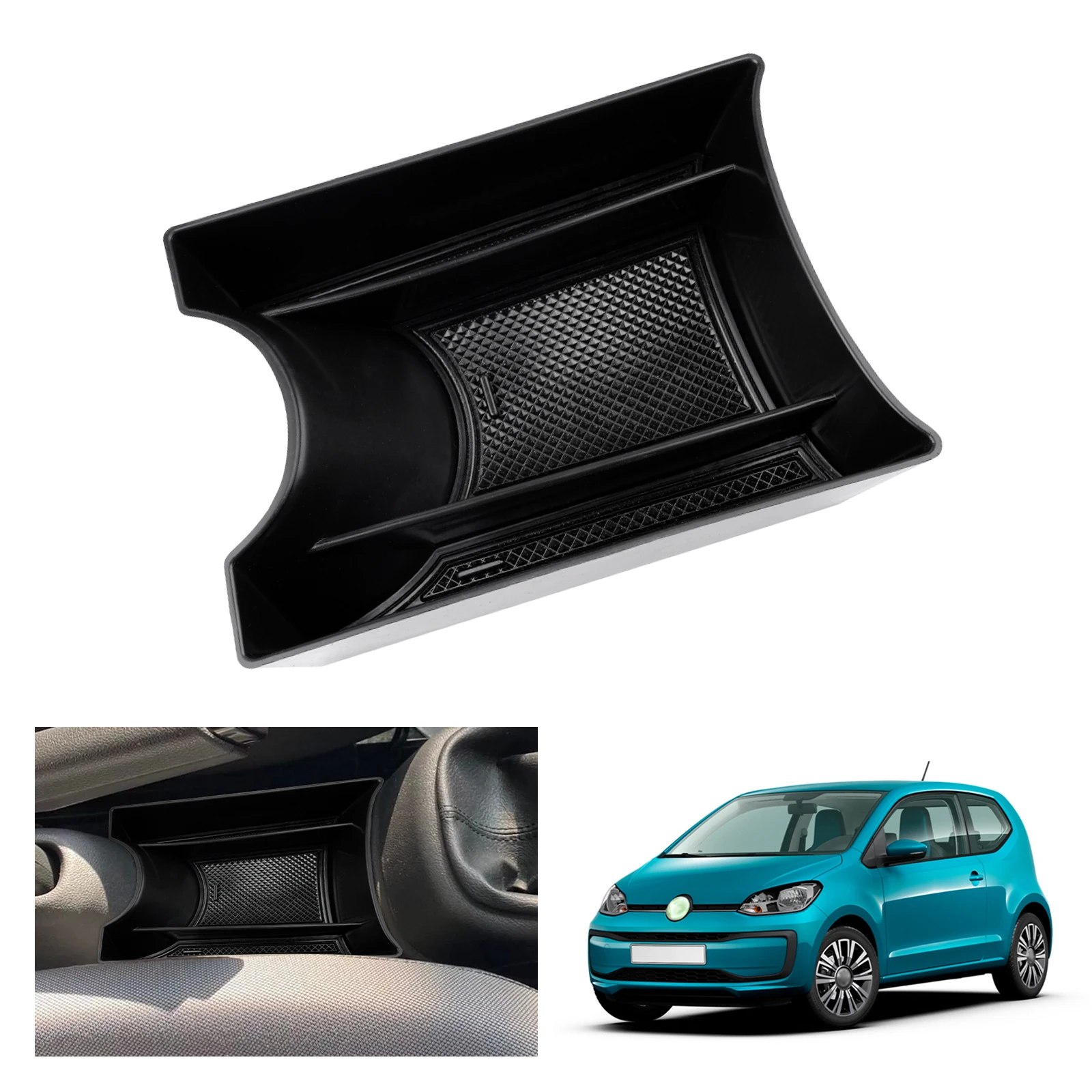 SHAOHAO Organizer Console Centrale Per VW UP! (2013-23), Seat Mii, Skoda Citigo - Portaoggetti In ABS Con Antiscivolo - 4