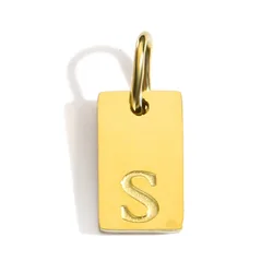 Gold Color Polished Stainless Steel Square Pendant for DIY Jewelry and Accessories (S)