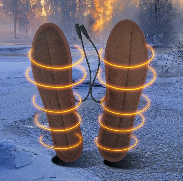 Description Picture 2 of item1Pair Insoles Electric Heated Shoe Insoles Warm Socks Feet Heater USB Foot Winter Warmer Mh56 Outdoor Camping Hiking Accessories