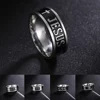 EUEAVAN Stainless Steel Jesus Cross Men Ring Black 8MM Wide Punk Hip-hop  Finger Rings Religious Christian Prayer Amulet Jewelry 1