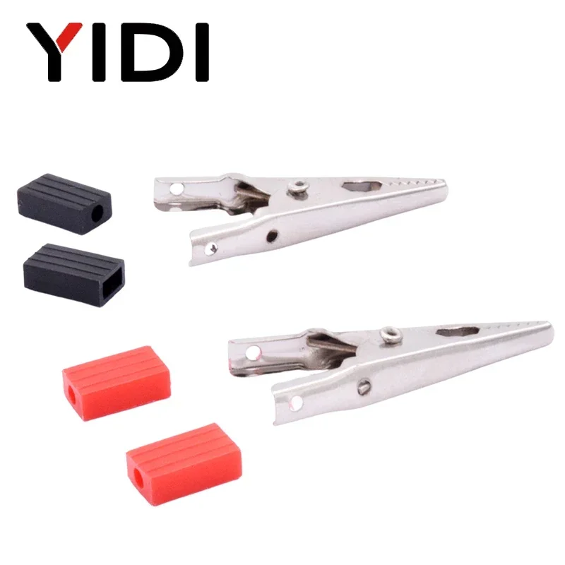 Alligator Clips Insulated 35mm 47mm 70mm Cable Battery Red Black Plastic Handle Metal Test 10pcs