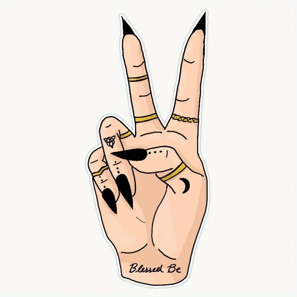 

Car Masking marks sticker Vinyl Witchy Peace Sign Blessed Be Car For Laptop Bottle Car Truck Motorcycle Vehicle Paint Window Wa