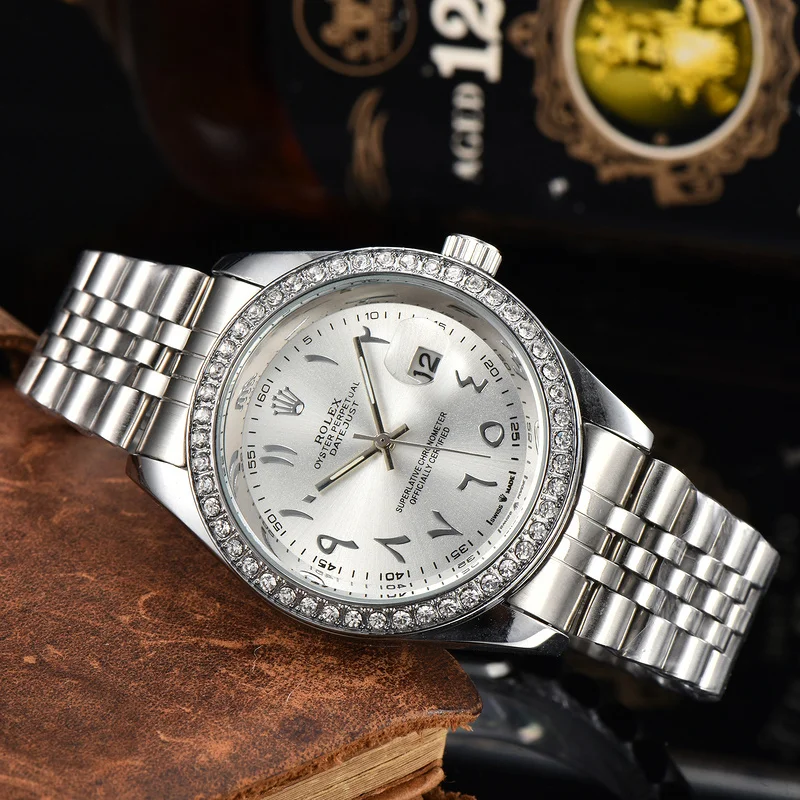 

Часы наручные кварцевые для мужчин и женщин, роскошные классические большие, с бриллиантами в ретро стиле