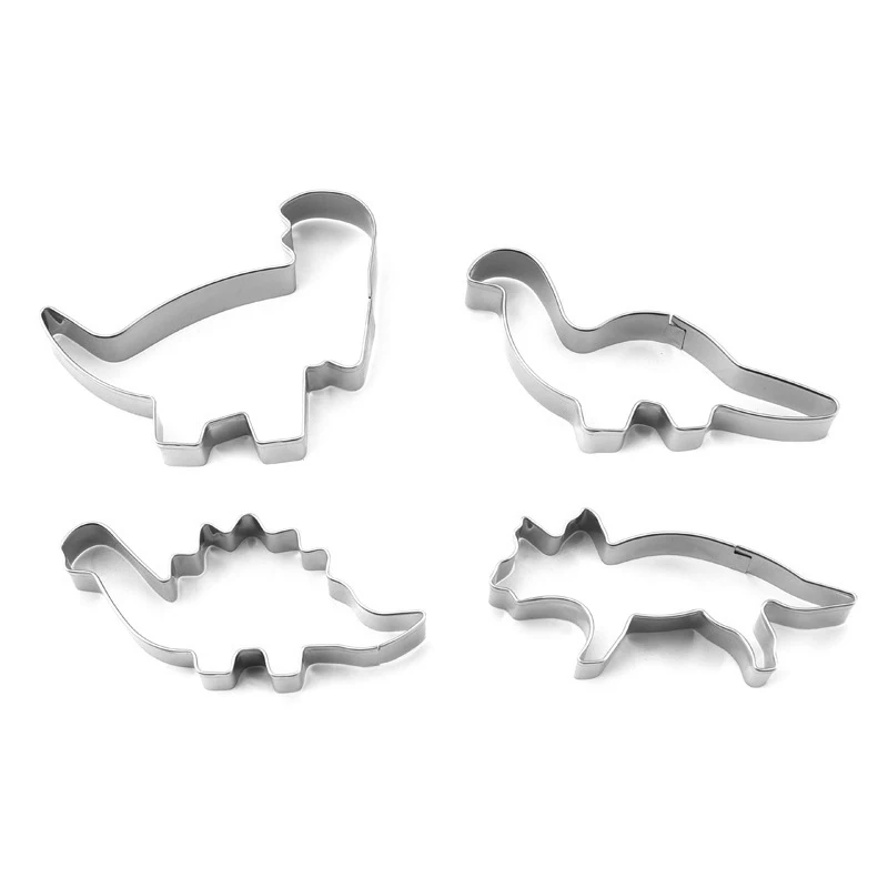 

4Pcs Cartoon Dinosaur Cookie Cutter Stainless Steel Biscuit Mold Household Cute Animal Kids Gifts Home DIY Handmade Baking Tools