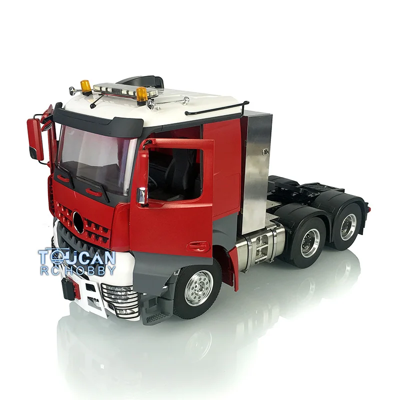 LESU Tractor Truck 1/14 RC Car 6*6 Metal Chassis Painted Cabin Model Roof Light Motor Servo Toolbox Pedal W/O Radio THZH0829 6