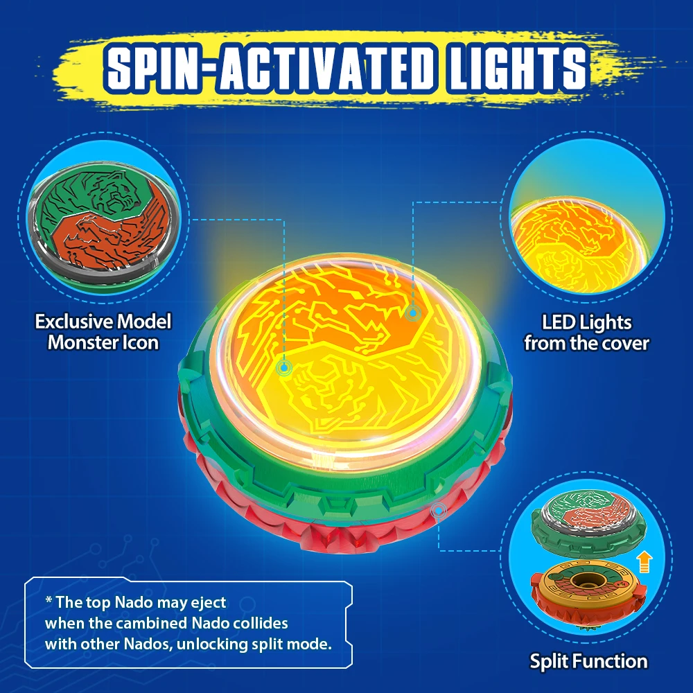 Infinity Nado 6 Split Series Flaming Wind Dragon Tiger Deluxe Sword Launcher Detachable Scabbard Flashing Spinning Top spinning top toy battle tops battle top toy beyblade toys
