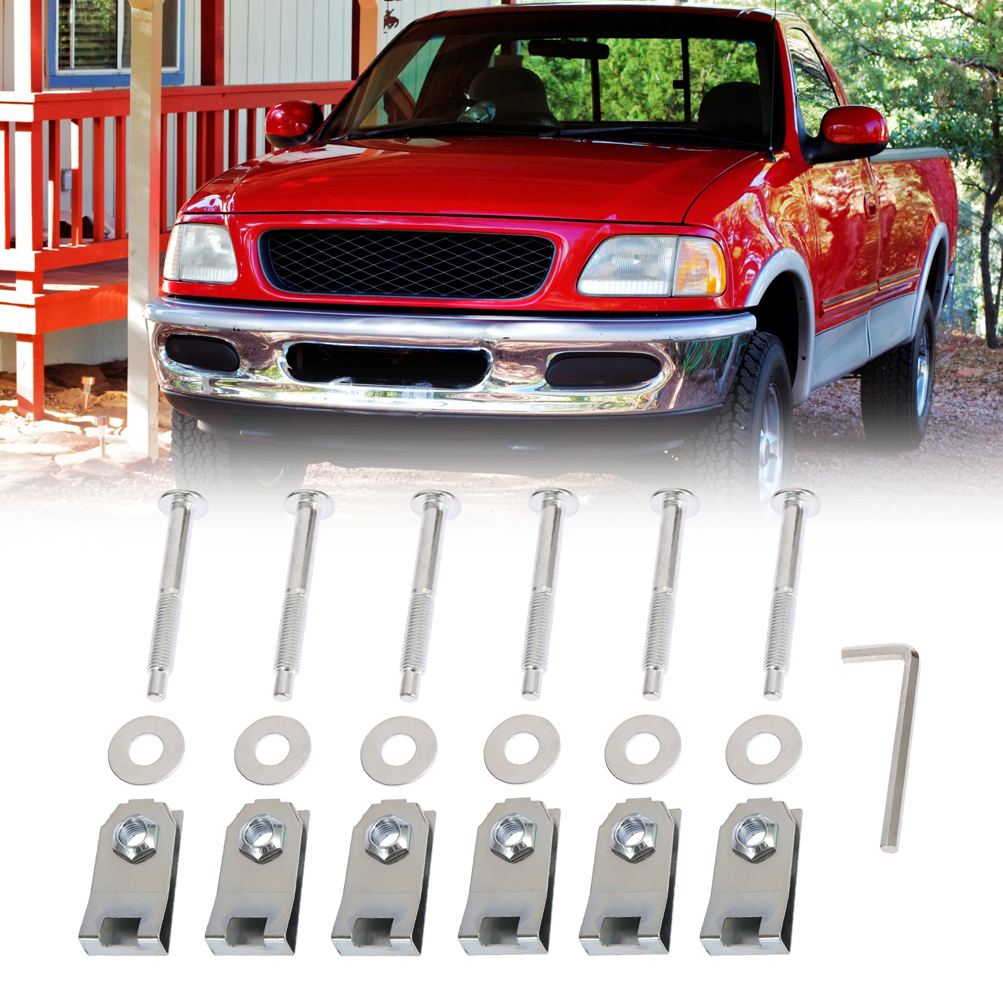 

X Autohaux Truck Bed Mounting Bolt Nut Hardware Kit for Ford F-150 Lobo Pickup 1997-2012 for Lincoln Mark LT Pickup 2006-2008