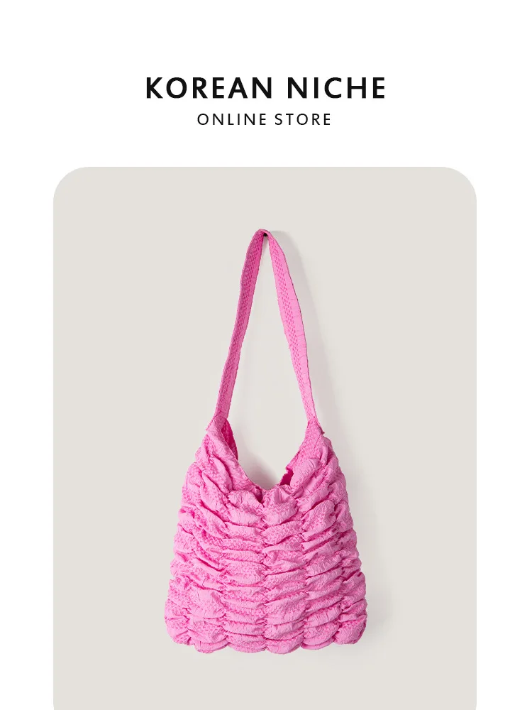 

2024 New Handbags For Women Luxury Fashion Large Capacity Casual Shoulder Bag Versatile Designer Fold Underarm Bag Trendy Solid