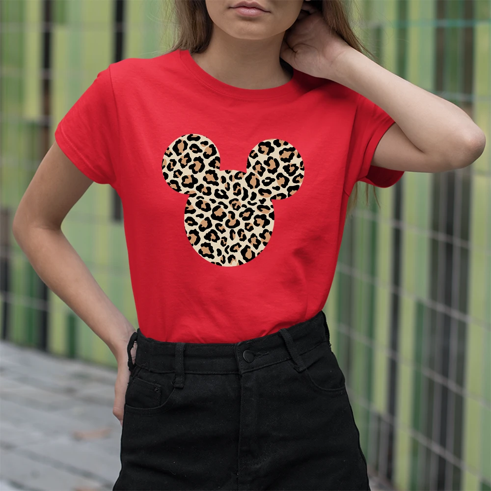 Camisetas de Minnie Mouse para mujer, ropa para mujer, novedad de verano 2022, puede hacer cualquier cosa, leopardo España, Disney, envío directo| - AliExpress