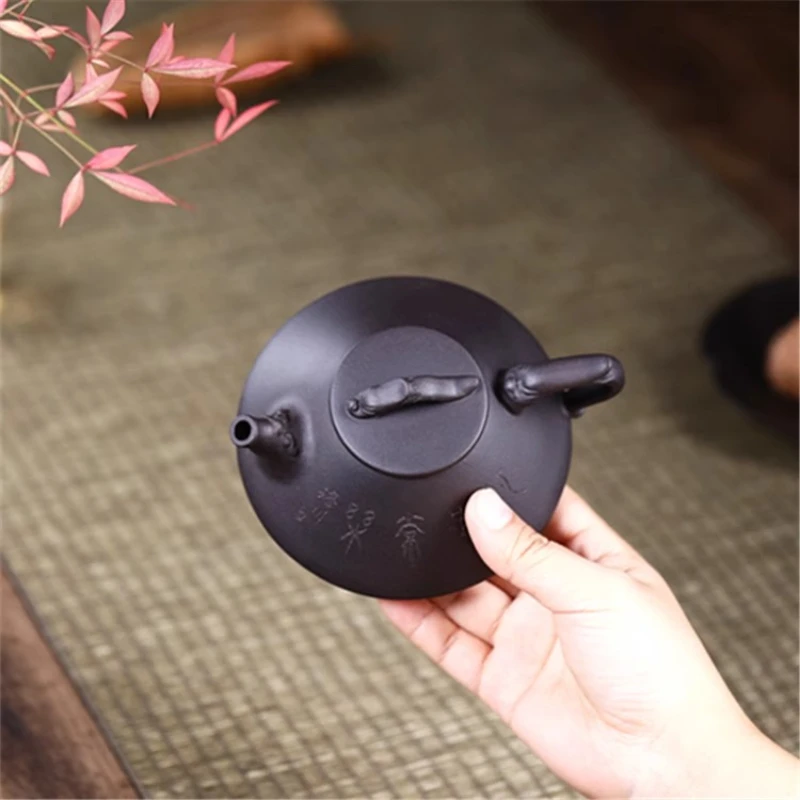 160ml Yixing Purple Clay Teapot Hand Carved High-end Teapot for Home Use Green Tea and Red Teapot Tea Infuser Ceramic Tea Set