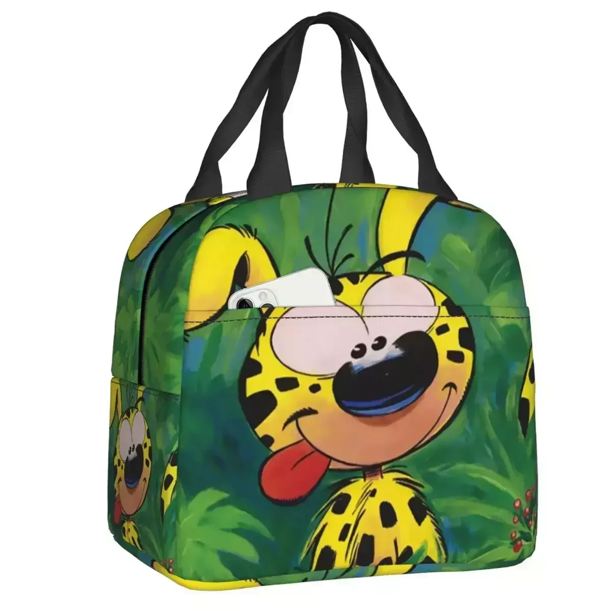 

2024 New Marsupilami Painting Insulated Lunch Bag For Women Resuable Cartoon Anime Thermal Cooler Lunch Box Kids School Children