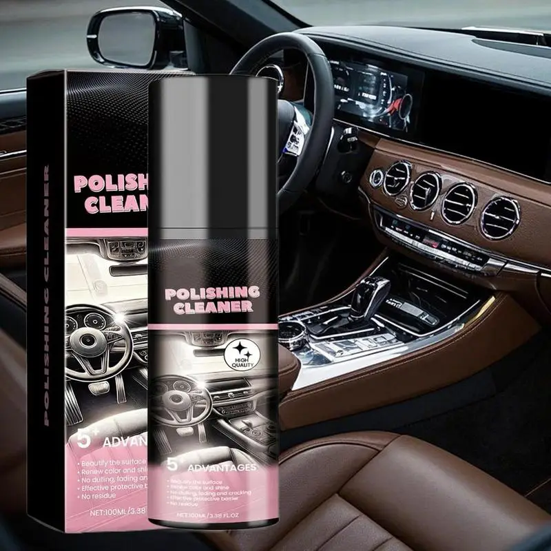 Car Interior Polishing Cleaner Car Interior Detailer Auto Cleaning Spray Long-Lasting Inside Auto Shine Vehicle Detailing Spray