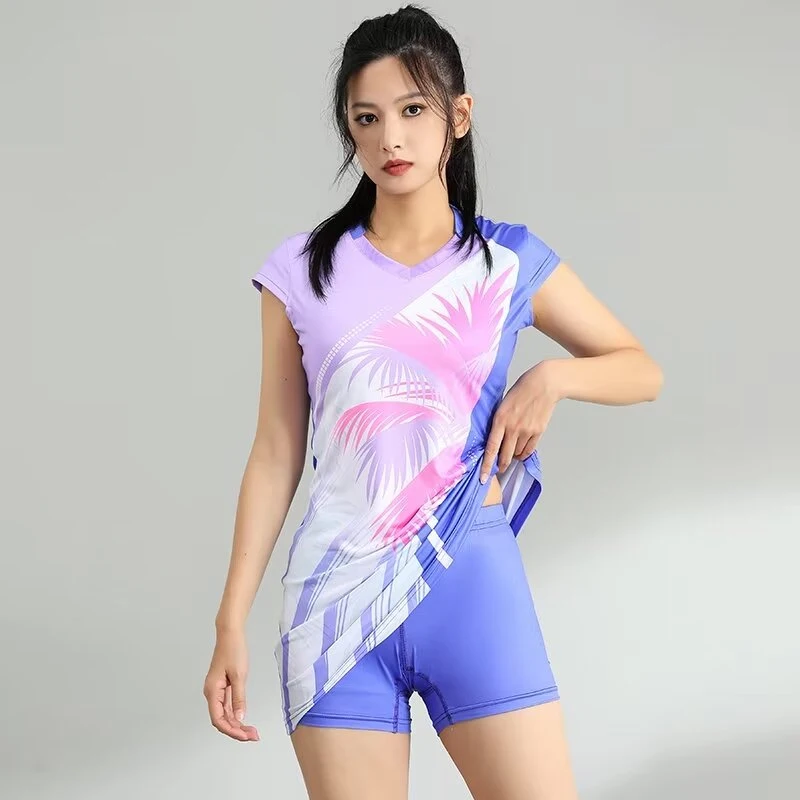 Sport Badminton Women Tennis Dress Short Sleeve Table Tennis golf Women's Suit Running Dress For Girl Women yoga shirts