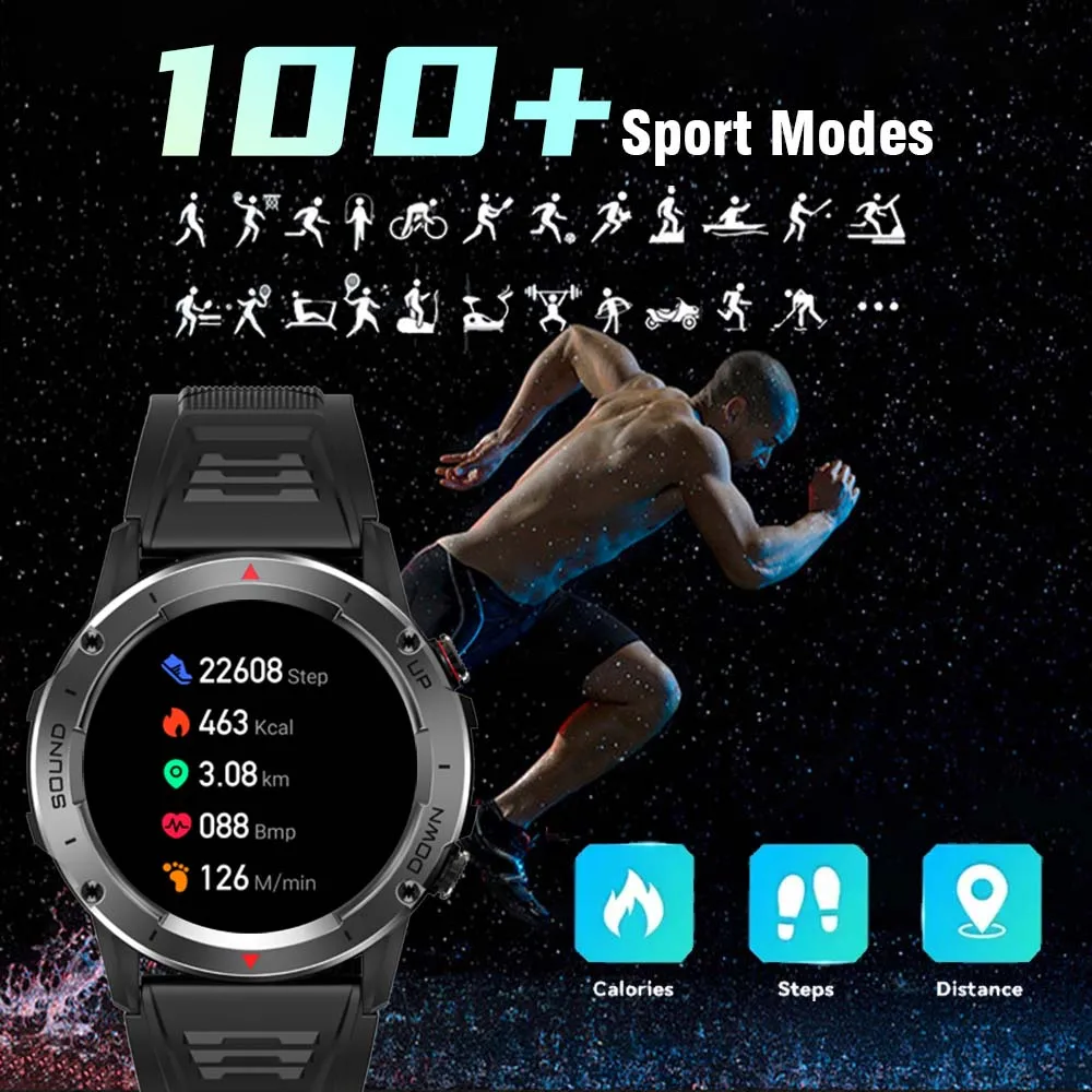 SENBONO  Ʈ ġ   ̾ 400mAh ͸ IP68  1.39  ȭ ߿  Smartwatch 