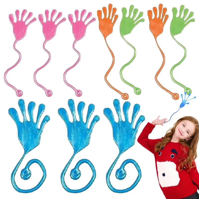 

Липкие руки для детей, Стрейчевые игрушки-фиджеты для рук на стену и окно, тянущиеся игрушки для рук, 10 шт. тянущиеся оконные краулеры, пасхальные корзины