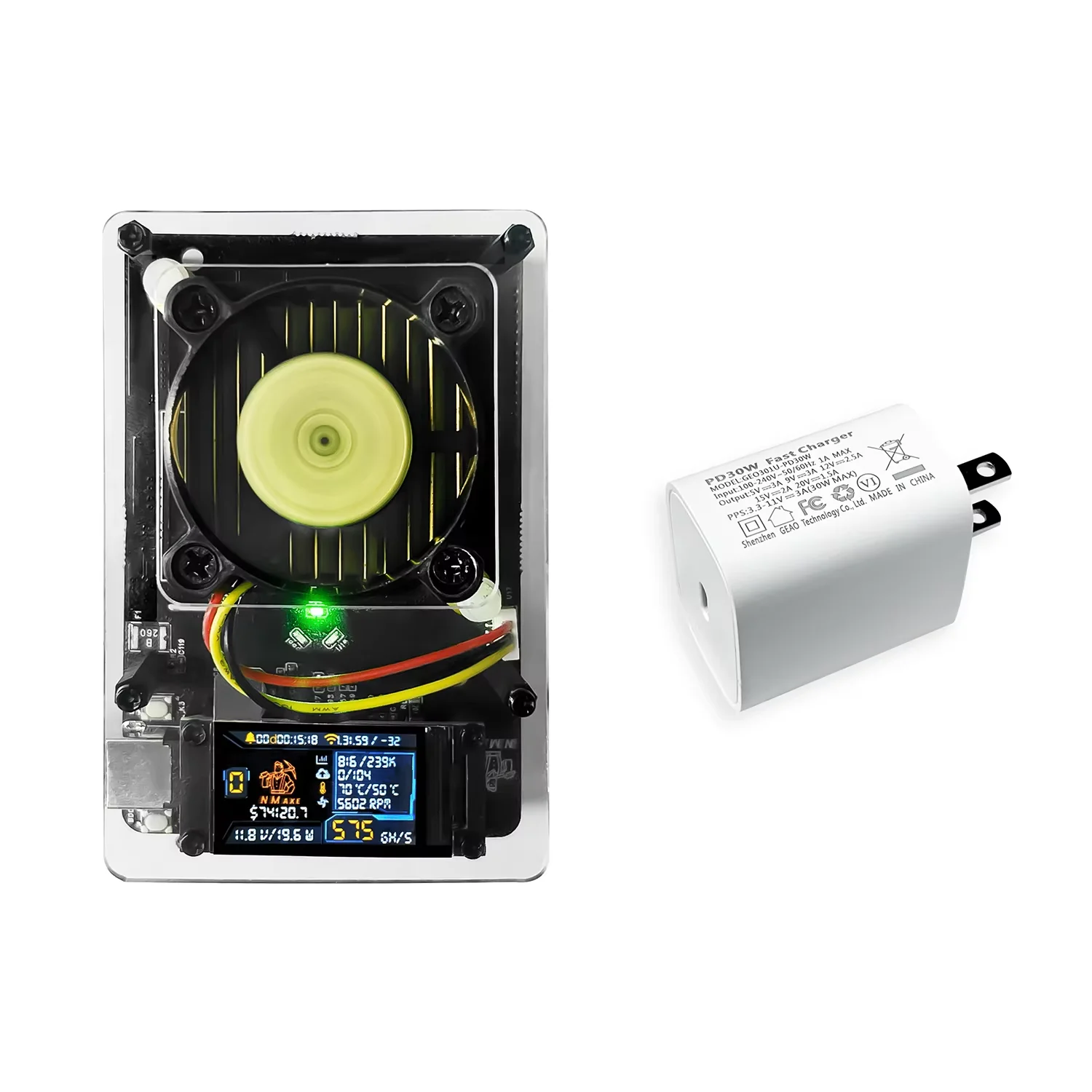 ビットコインマイナーチップ,bch,xec,dgb,USB-PD,bch,eth,optical,btc,bm1366,asic,500gh,s,bch,bchをサポート  - AliExpress