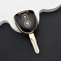 Premium Soft Car Key Fob Cover Case - Universal Remote Key Protector (2 Buttons Black Case)