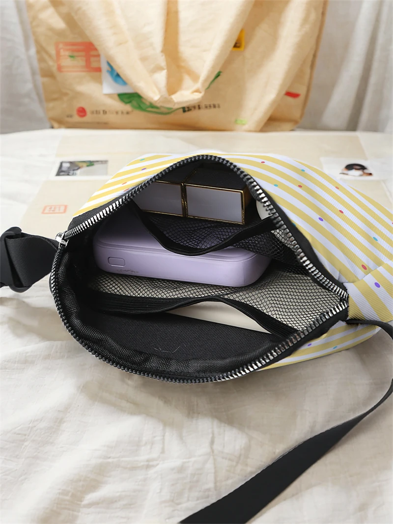 1pc,striped fashionable adjustable crossbody bag, neutral sports waist bag, suitable for running