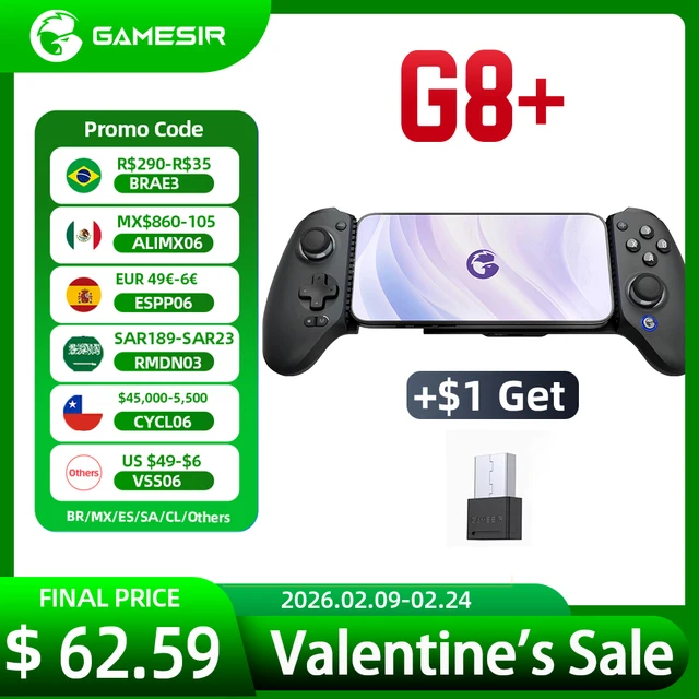 GameSir G8 Plus G8+ Bluetooth Gamepad Mobile Controller with Hall Effect Joystick For NS PC Android Phone Cloud Gaming Custom