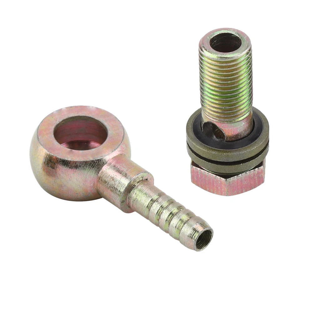 Motorcycle Refit Oil Cooler Fittings Plug 2Pcs/Set M12x1.25mm 8mm Ball Head Adapter Steel Hollow Screw Connector Interface oil cooler kit,motorcycle parts