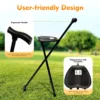 Portable Cane Seat,Folding Walking Stick With Seat,Max.113Kg For Elderly Walking In The Park, Fishing Leisure, Foldable Tripod 1