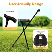 Portable Cane Seat,Folding Walking Stick With Seat,Max.113Kg For Elderly Walking In The Park, Fishing Leisure, Foldable Tripod 1