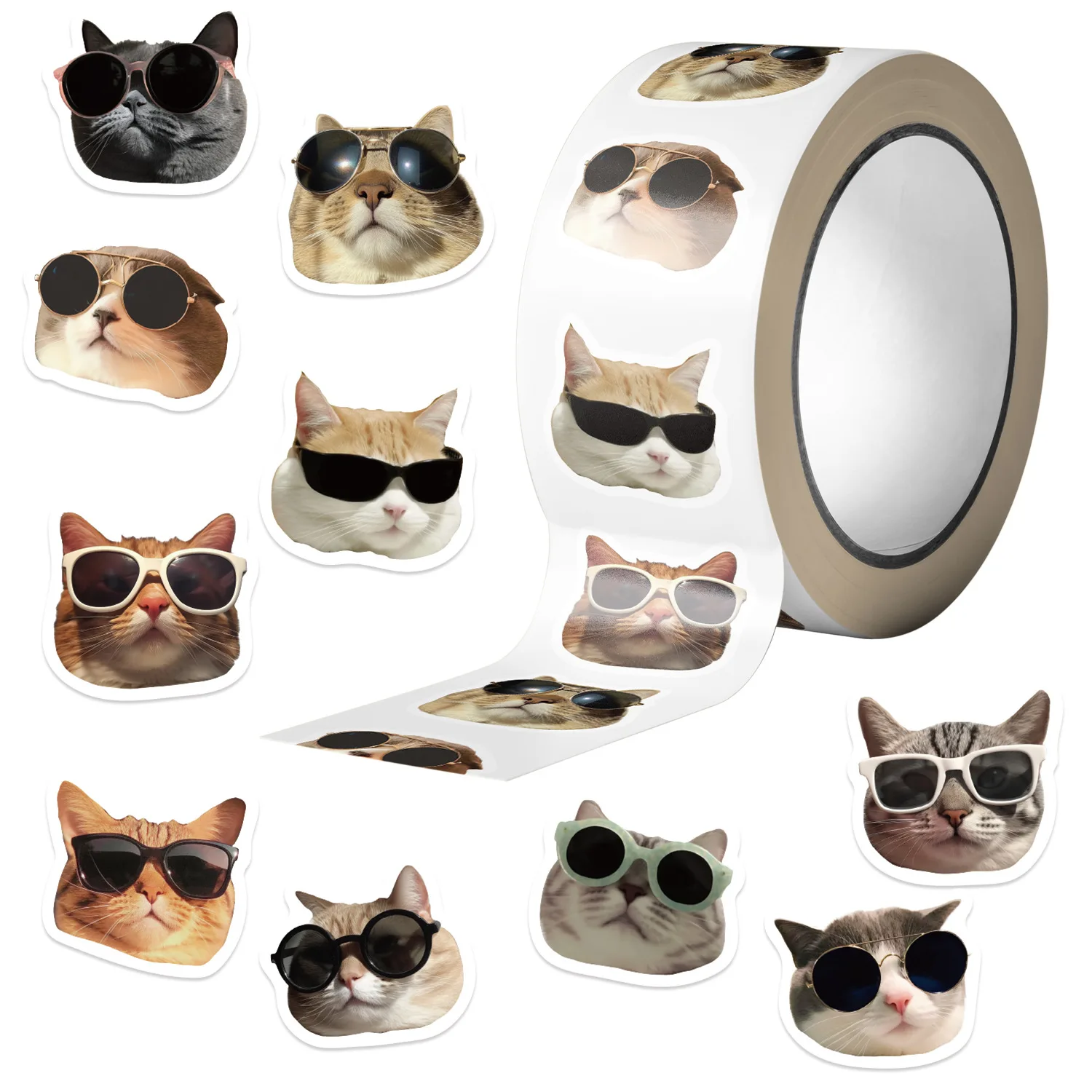 Cute Cartoon Cat Animals Stickers Decoration Reward DIY Stickers Scrapbook Skateboard Sealing Label Stationery Gifts 50-500pcs
