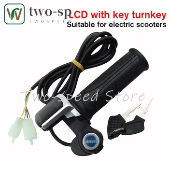 Acceleratore per bici elettrica 24V/36V/48V con display LCD della batteria Impugnatura per acceleratore per bicicletta elettrica con indicatore di alimentazione