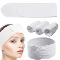 AHSNME 10pcs Customize Logo White Hair Band Beauty Salon Towel Bathroom Monogram Letters Spa Headbands Microfibre Towels 5