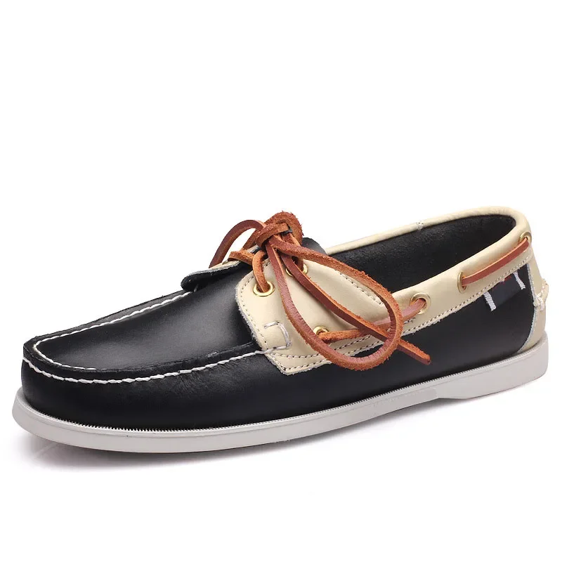 

Sebago Men Homme Authentic Docksides Shoes - Premium Leather Moc Toe Lace Up Boat Shoes AC004