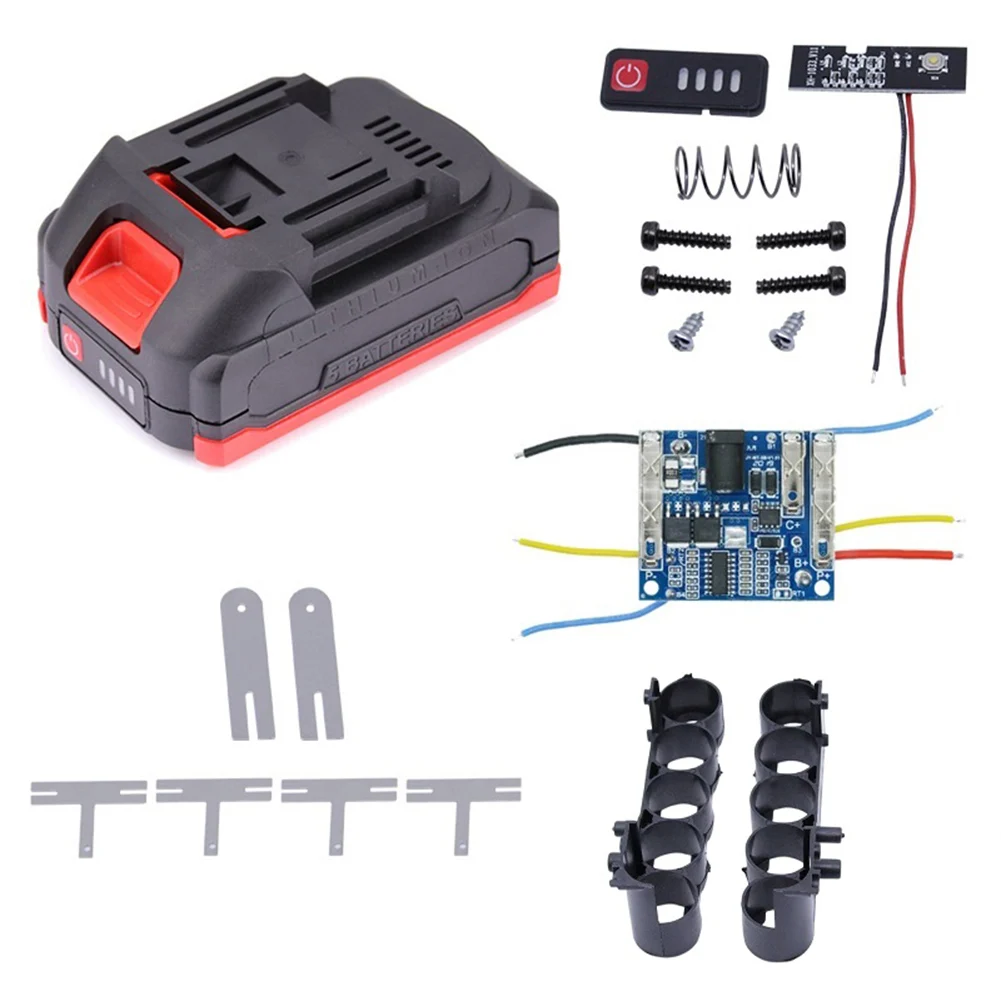 

1Pcs Plastic Battery Case 5 Cores Storage Box Shell PCB Charging Board For Makita Power Tool For 5 Series Li-ion Batteries