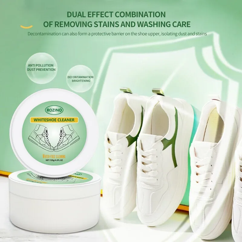 Special cleaning cream for small white shoes with sponge multifunctional decontamination cream Shoe-shining artifact to stain th shoe cleaning balm cleaning cream