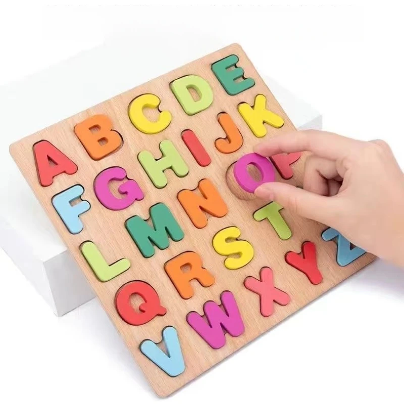 Wooden Alphabet Puzzle Board Number Wooden Puzzle Educational Toy for Toddlers Kids Learning Toy